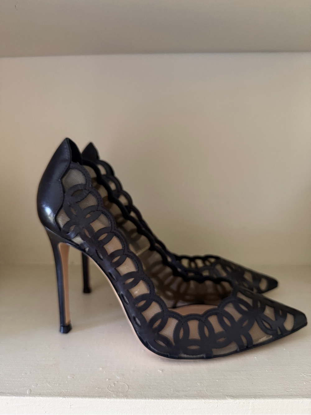 Gianvito Rossi Filigree mesh pumps laser cut
